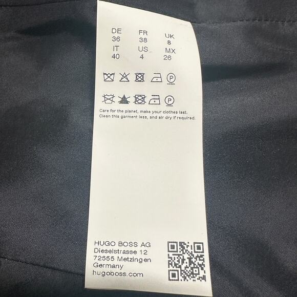 Hugo Boss Size 4 Jabina Longline Wool Blazer Jacket Black‎ Office Professional - Picture 10 of 13